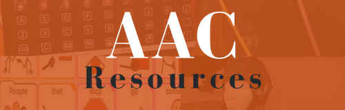 AAC lab logo that reads "AAC Resources" in white lettering atop an orange background 
